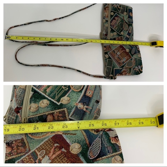 Dove Rare Vintage Two Piece Set Tennis Graphic Tapestry Crossbody Bag Purses - Picture 14 of 14